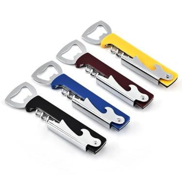 Imagem de Abridor de Garrafa Vinho Criativo Duplo Saca-Rolhas Aço Inoxidável