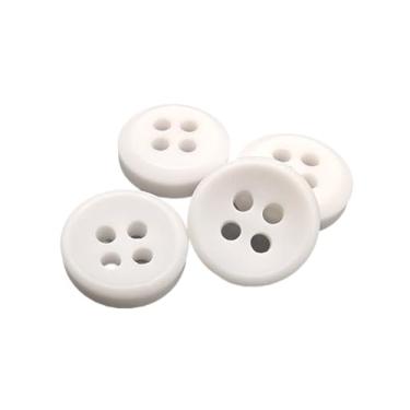 Imagem de Botiboton - 50 botões para camisas em cores quentes - 5 tamanhos e 12 cores para escolher - com 4 furos de 2 mm - Fabricado e enviado da Espanha - Cor branca, medida 12 mm / 0,47 polegadas