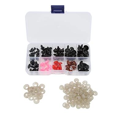 Imagem de Ainoli 75 unidades de olhos de segurança, narizes de vários tamanhos, resistentes, duráveis, suaves, convenientes, olhos de brinquedo de resina