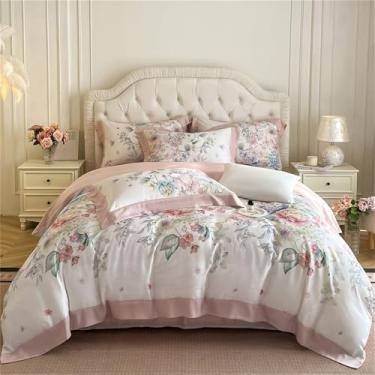 Imagem de Conjunto de cama com bordado dourado em algodão egípcio sedoso, incluindo capa de edredom, lençol e fronhas, 1 lençol de baixo com elástico (1,5 MB).