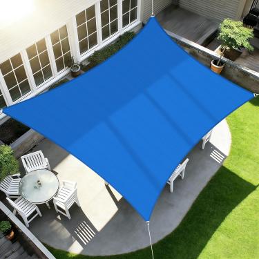 Imagem de ECOOPTS 16'X20' Guarda-Sol Em Hdpe Retangular, Cobertura Para Pérgola, Pátio Externo, Bloqueio De 95%, Resistente A Raios Uv (Azul)
