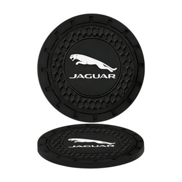 Imagem de 2 porta-copos de carro, para Jaguar I-PAC F-PAC E-PAC XEL XFL XJ Series Porta-copos antiderrapantes, 2,75 polegadas, acessórios interiores automotivos, preto