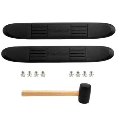 Imagem de RULLINE Almofada de substituição para barras de nerf redondas de 7,6 cm de 2 peças de estribos antiderrapantes duráveis compatíveis com caminhões, SUVs e Vans Black Running Board Pad com 8 pinos