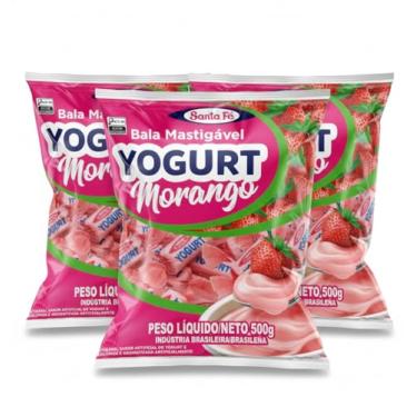 Imagem de Santa Fe Bala Mastigável de Iogurte, Kit com 3 Pacotes, 500g Cada