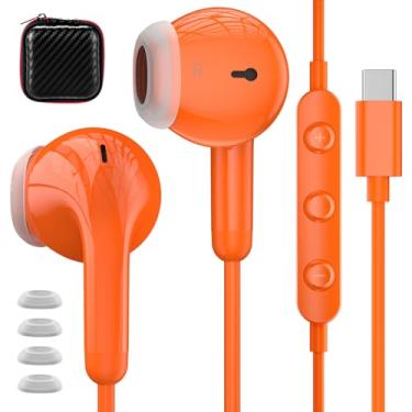 Imagem de Fones de ouvido USB C com fio para iPhone 17 16 15 Pro Max, fones de ouvido tipo C com controle de volume de microfone para Samsung S25 S24 S23 S22 S21 S20 FE Ultra, fones de ouvido intra-auriculares