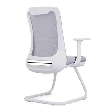 Imagem de Cadeira de conferência cadeira de visitante encosto cadeira de escritório resistente durável cadeira de escritório multifuncional cadeira de pessoal confortável respirável (cor: azul)