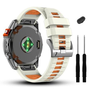 Imagem de HEPUP Pulseira de relógio Garmin Fenix 7S 7S Pro 6S 6S Pro 5S 5S Plus de 20 mm, pulseiras de silicone macio para smartwatch Approach S70 de 42 mm/Instinct 2S/Descent Mk2s, One Size, Ágata