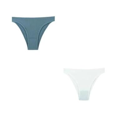 Imagem de Calcinhas Femininas Sem Costura De Cintura Baixa 2 Peças Lingerie Sexy