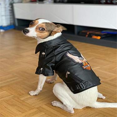 Imagem de Casacos quentes para cães de inverno para cães pequenos e médios jaquetas à prova de vento e à prova d'água, roupas legais para cães de estimação, jaquetas de couro para cães, roupas chihuahua, roupas