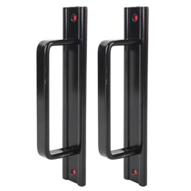 Imagem de aqxreight 2 Peças Maçanetas para Porta de Celeiro Maçanetas para Porta Deslizante para de Vidro Gaveta de Armário Liga de Alumínio Preta para Uso Suave Amplo Espaço Alumínio de Celeiro Feito a (Preto)