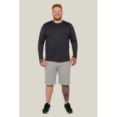 Imagem de Camiseta UV Masculina Plus Size Manga Longa UV 50+ WSS Brasil Cor:Pret