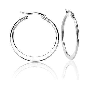 Imagem de Brincos De Argola Em Aço Inoxidável Banhados a Ouro 15mm 25mm 35mm Mod