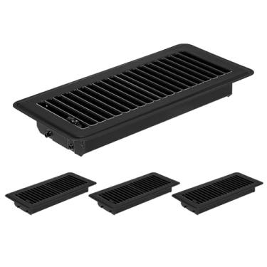 Imagem de PATIKIL Coberturas de ventilação de chão de 10 x 25 cm, 4 peças de registros de piso capas de ventilação de ar de metal resistente para ventilação de ar fácil ajustável para grades de teto de parede