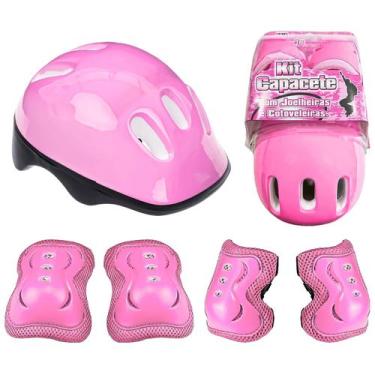 Imagem de Kit Segurança Infantil Capacete Para Patins Bike Skate Patinete 5 Peça