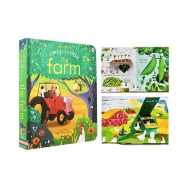 Imagem de Livro De Leitura Montessori Para Crianças Usborne Peep inside the Farm