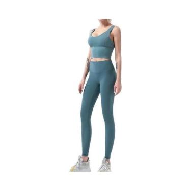 Imagem de Conjunto De Leggings De Yoga De Cintura Alta Para Mulheres, Roupa De F