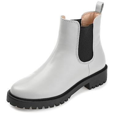 Imagem de Journee Collection Womens Kenova Round Toe Block Heel Chelsea Booties Grey 7 Medium WOMENS US