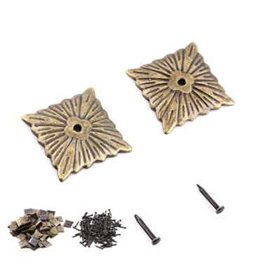 Imagem de Luqeeg Unhas Elegantes para Estofamento, Etiqueta de Metal Em Bronze, Móveis retrô, sofá, Sapato, Porta, Pino Decorativo, Presente Perfeito, Escolha 100 Peças (21 * 21mm)
