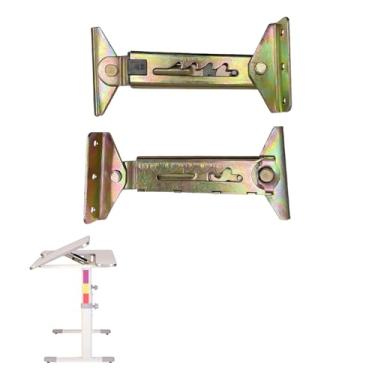 Imagem de MOUMOUTEN Suporte de elevação de engrenagens, 2 peças de zinco colorido, 4 engrenagens com duas dobradiças triangulares ajustáveis, ferragens de elevação para mesa de desenho de sofá-cama de massagem