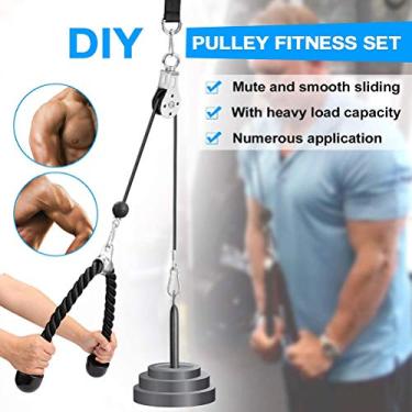 Imagem de aqxreight Acessório de Cabo de Polia para Academia Doméstica - Equipamento de Ginástica de Serviço Com Capacidade de 220 Lb, Compatível Com Racks de Energia e Barras Pull-up, de Polia Silenciosa