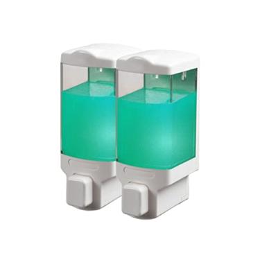 Imagem de Dispensador de sabão líquido para cozinha, banheiro, bancada, saboneteira, loção de óleo corporal, dispensador de sabão na parede (470 ml) bomba dispensador de sabão de banheiro (H)