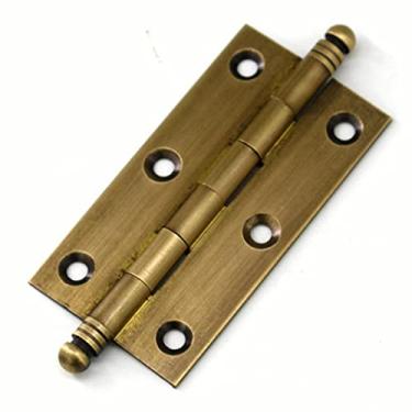 Imagem de 10 peças/conjunto de dobradiças grossas de cobre, móveis de porta de armário de madeira ocultos antigos, dobradiças de latão (tamanho: 7,6 cm)