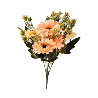 Imagem de Flores artificiais para decoração, simulação, flor, planta verde, crisântemo artificial, sala de estar, buquê de plástico, flores e plantas artificiais (E)