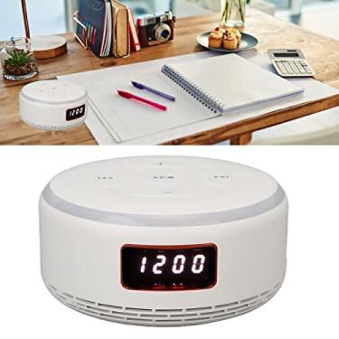 Imagem de Ymiko Alto-falante Despertador, Alto-falante Sem Fio Inteligente Com Luzes Coloridas Brilho Ajustável Som de Despertador Multifuncional para Quarto de Casa Escritório ABS 4,3 pol. de