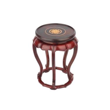 Imagem de Vaso de Buda de madeira com base de bonsai, bule de bonsai, base redonda de madeira sólida, suporte de flores para bonsai