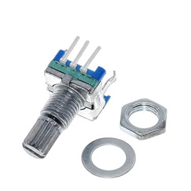 Imagem de Codificador rotativo 10 peças cabo ameixa 15 mm 20 mm interruptor de codificador rotativo / EC11 / Potenciômetro digital com interruptor 5 pinos (15 mm)