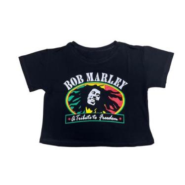 Imagem de Blusa Bob Marley Reggae Blusinha Camiseta Cropped Baby Look Feminino S