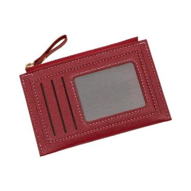 Imagem de Carteira De Moeda Ultra-Fina Minimalista Em Couro PU, Portátil E Multi