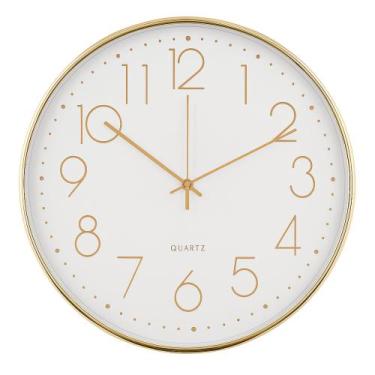 Imagem de Relógio de Parede Decorativo 30cm Luxo Moderno - Livon, Dourado