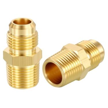 Imagem de CoCud Pacote com 2 acessórios para tubos de latão, alargador macho de 9,5 cm para redutor NPT macho de 9,5 mm