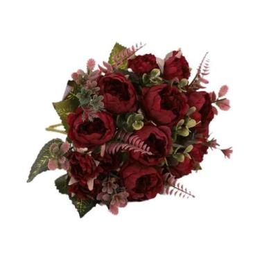 Imagem de Arco De Rosas De Seda Com 9 Cabeças, Flor Artificial Para Decoração De