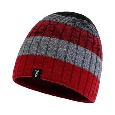 Imagem de Gorro Tricotado Unissex Com Listras Coloridas Para Inverno, Casual, Es