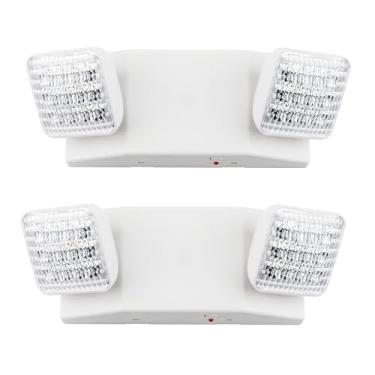 Imagem de LIT-PaTH Luminárias de emergência LED com 2 cabeças de LED e baterias de reserva - Luz de saída padrão dos EUA, qualificada UL 924 e CEC, tensão 120/277, pacote com 2