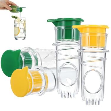 Imagem de Espremedor de limão, espremedor de limão manual com espremedor de frutas cítricas com filtro, espremedor de frutas cítricas portátil para limão/limão/laranja, fácil de limpar e carregar, ideal para