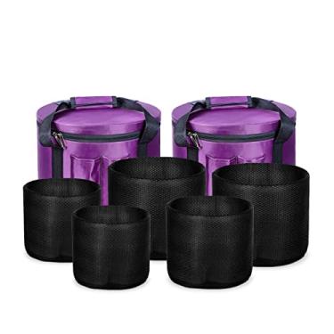 Imagem de Estojos de transporte profissional pesados para cristal, conjunto de tigela de canto-2, contém 5 forro interno, bolsa de viagem portátil para 6"-12"/7"-12"/7"-13"/8"-14" conjunto de chakra (Color : 8