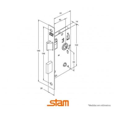 Imagem de Fechadura Espelhada Escovada Antique - Stam Banheiro 1820/21