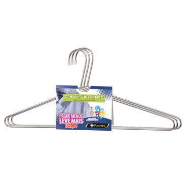 Imagem de Cabide Tintureiro Cromado Organização Roupa Armario - Kit com 4 unidades