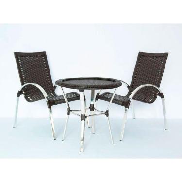 Imagem de Jogo De área Com 4 Cadeiras E Mesa Trama Original Preto