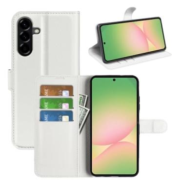 Imagem de XZDWH Capa para Samsung Galaxy A57 5G, couro PU com suporte para cartão de crédito, carteira fina flip com suporte, capa protetora para celular para Samsung Galaxy A57 5G (branca)