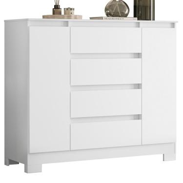 Imagem de Cômoda Sapateira Atena 2 Portas E 4 Gavetas Quadriflex Branco - Móveis Albatroz