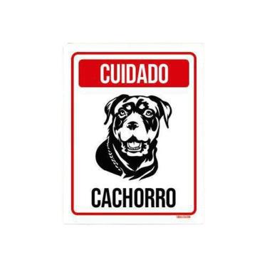 Imagem de Kit 10 Placas Cuidado Cachorro Rottweiler 1