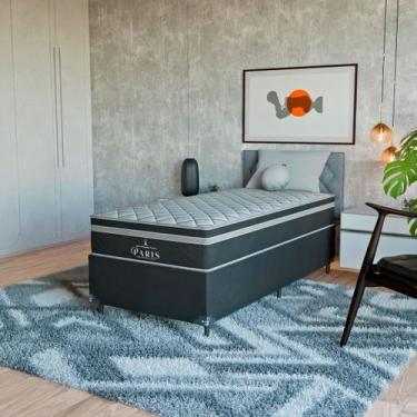 Imagem de Cama Box Solteiro Preto + Colchão Paris Molas Preto - eShop casa