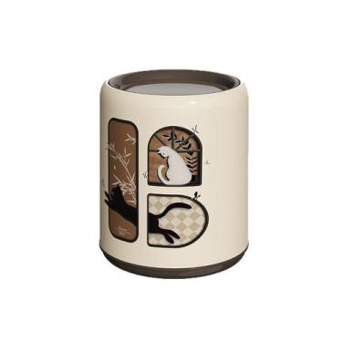 Imagem de Lata de lixo de mesa fofa em estilo vintage com design de gato e cacho