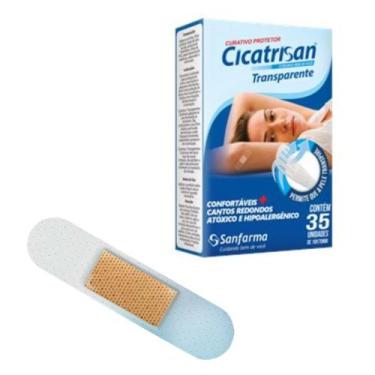 Imagem de Curativos Antisséptico Flexível Adesivo 35 Unidades Transparente Cicat