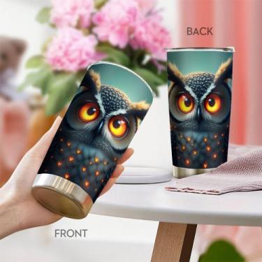 Imagem de Caneca de viagem Oasisdream Tumbler de aço inoxidável 600mL com tampa