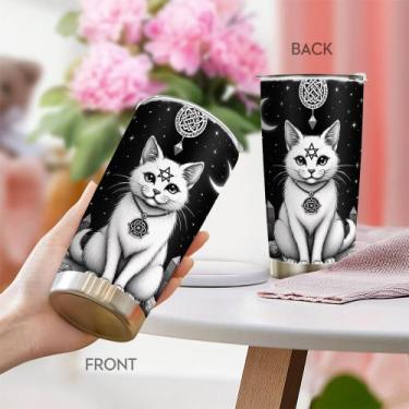 Imagem de Caneca de café Tumbler Oasisdream 600 ml de aço inoxidável com estampa